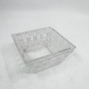Vintage TIFFANY & CO Crystal Basket-Weave Trinket Bowl/Candy Dish